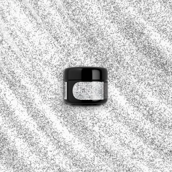 Gel Glitter G10 Silver Glitter - Gel couleur pailleté argenté - détail 3