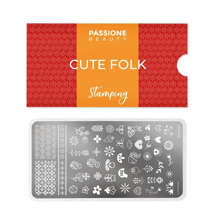Cute Folk Stamping Plate - Cute Folk stamping plate for nail decoration - detail 1