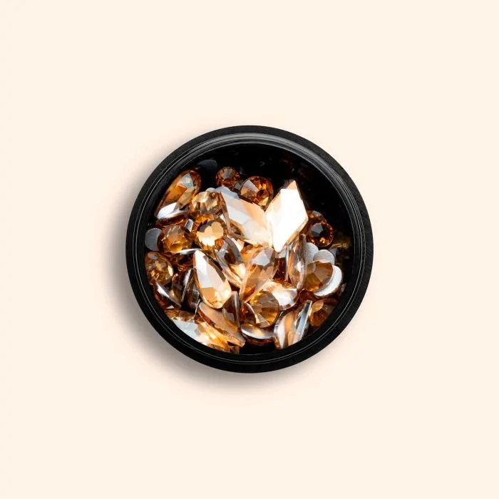 Champagne Gems Mix - Gems mix for nail art, light golden colour