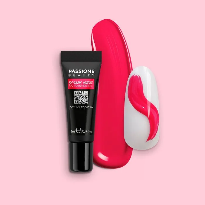 Besame Mucho UV Painting Gel - Besame Mucho UV Gel Paint Bright Coral Fuchsia 
