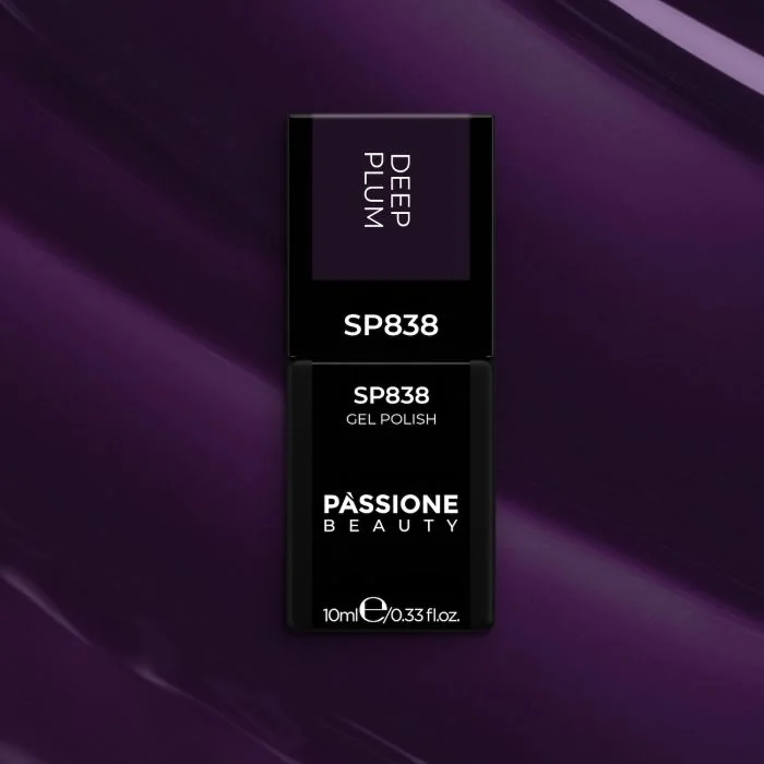 Smalto semipermanente SP838 Deep Plum - Colore semipermanente viola scurissimo - dettaglio 3