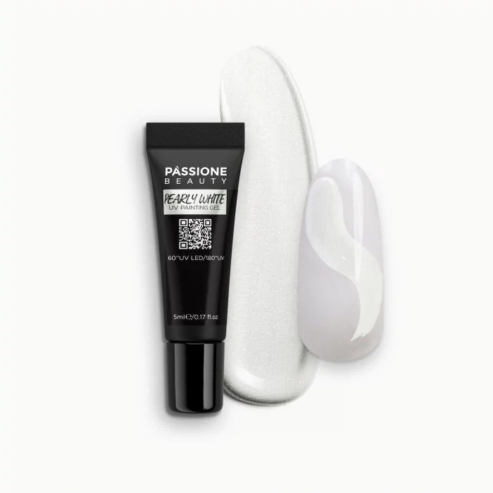 Pearly White UV Painting Gel - Pearly White UV gel painting blanco nacarado