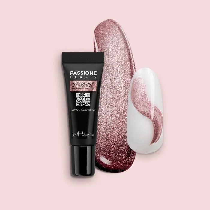 Stardust UV Painting Gel - Stardust UV Gel Paint Pink Mauve with Ultra-Fine Gold Micro-Glitter