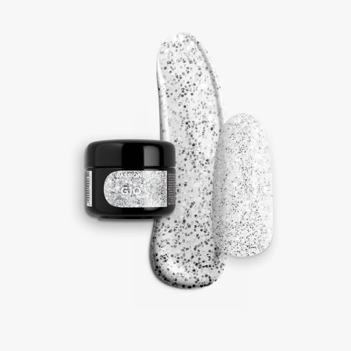Gel Glitter G10 Silver Glitter - Gel couleur pailleté argenté