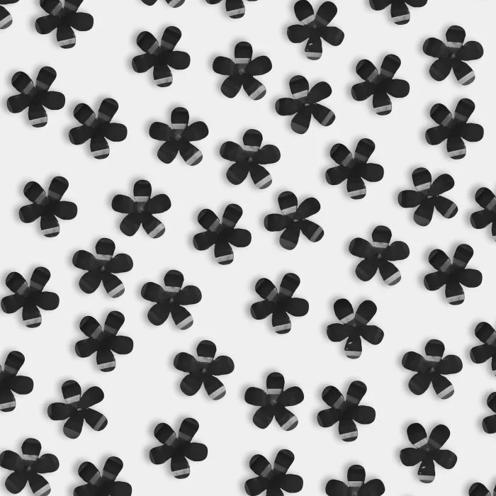Black Resin Flower - Fleurs 3D en résine pour ongles, couleur noir  - détail 1