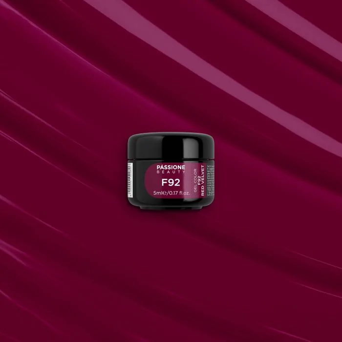 Gel Color F92 Red Velvet - Gel color burdeos autosellador - detalle 3