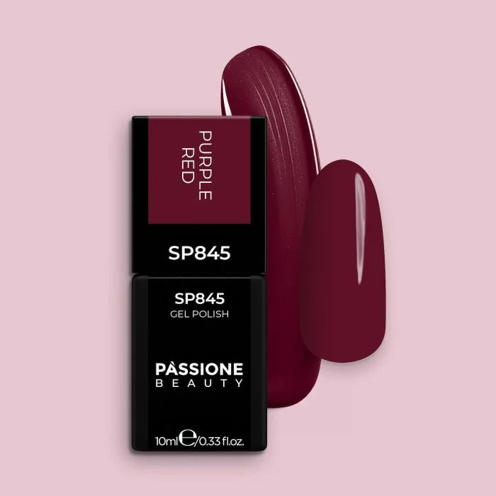 Smalto semipermanente SP845 Purple Red - Colore semipermanente rosso magenta scuro