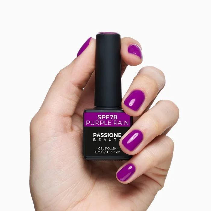 Gel Nail Polish GPF78 Purple Rain  - GPF78 Purple Rain gel polish, bright purple - detail 2