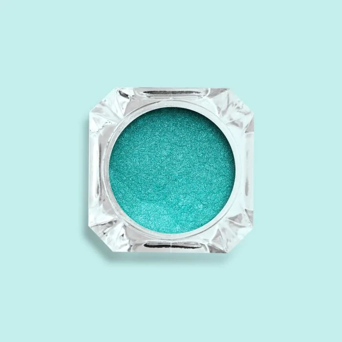 Pigmento Chrome Ocean Blue - Pigmento para uñas turquesa metálico
