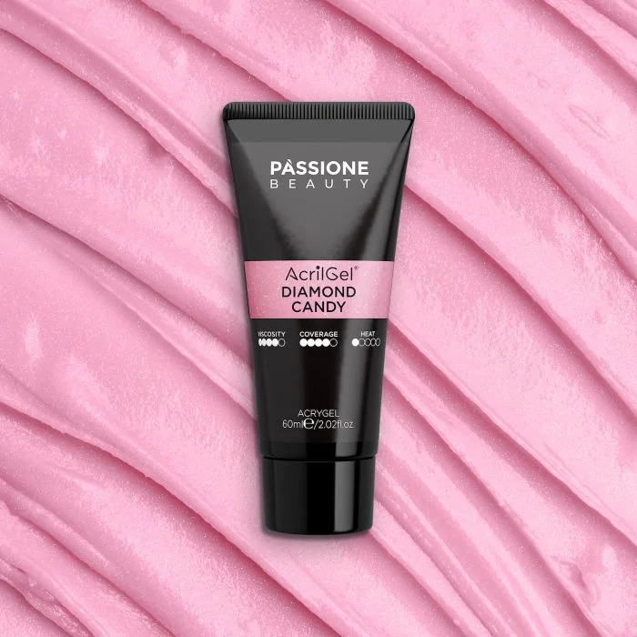 AcrilGel® Diamond Candy 60 ml - Gel acrílico rosa vivo cálido con micro-purpurina plateada muy fina - detalle 2