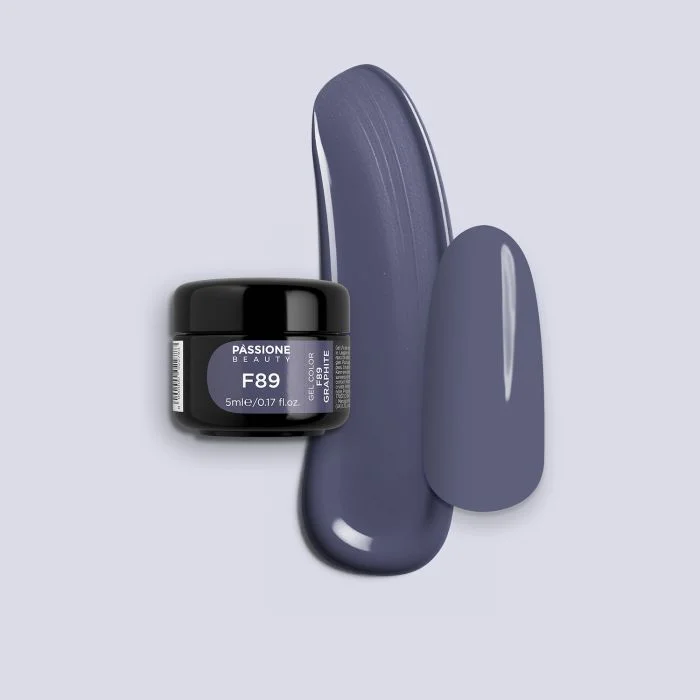 Gel Color F89 Graphite - Gel color gris oscuro autosellante 