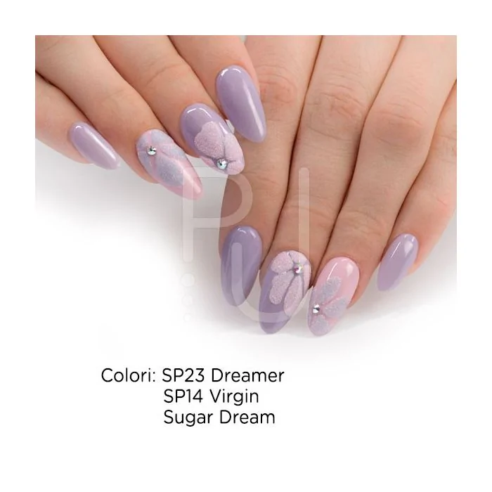 Gel Nail Polish GP23 Dreamer - Soft Lilac Gel Polish with micro glitter - detail 1