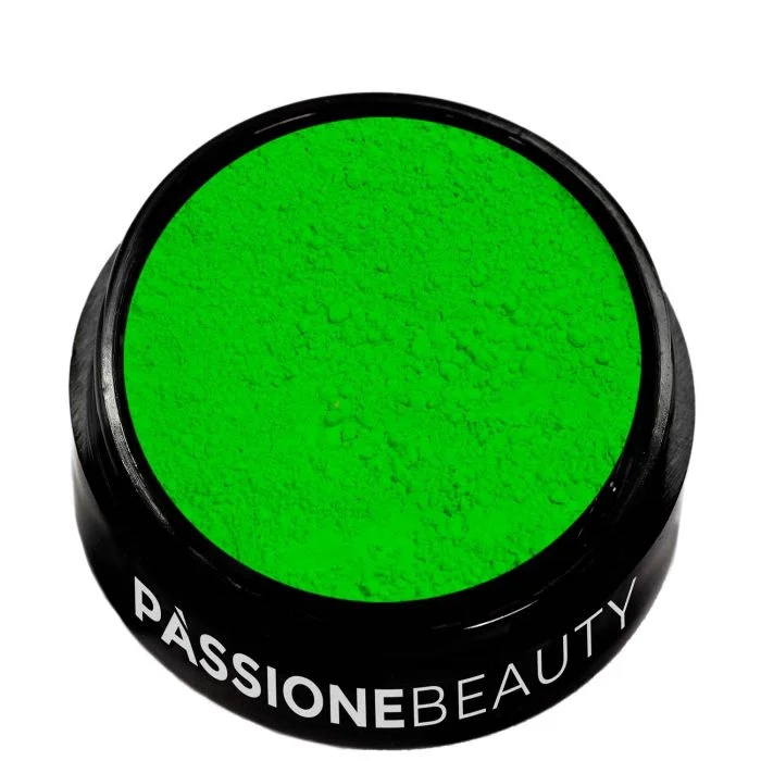 Giacarta Fluo Pigment - Neon green and coral nail art powder - detail 4