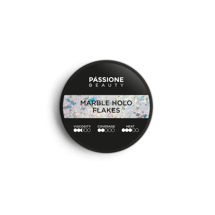 Marble Holo Flakes 15 ml - Gel de construction auto-égalisant transparent avec flakes et micro-flakes holographiques - détail 4