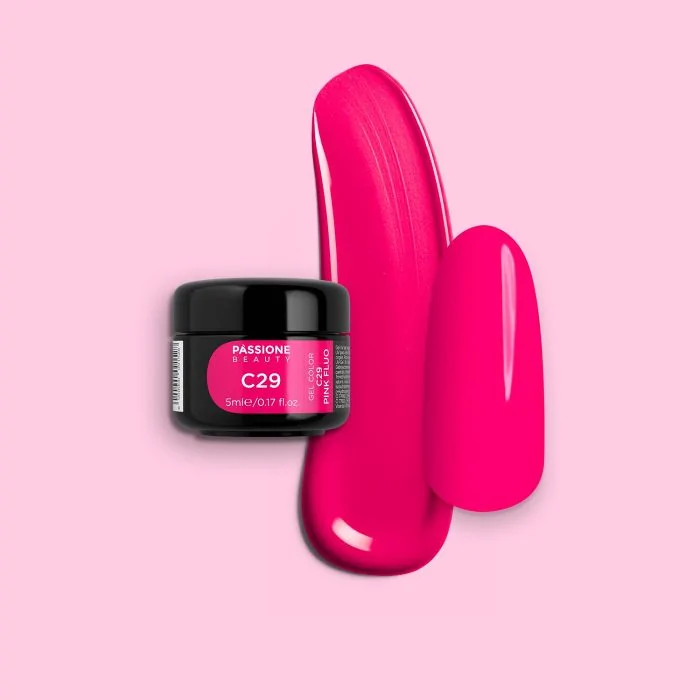 Gel Color C29 Pink Fluo - Gel colorato rosa fluo