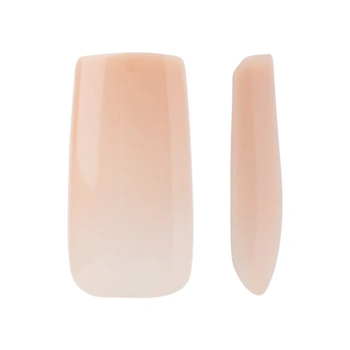 Gel Tip Cuadrada Porcelana 240 piezas - Gel tip soak-off cuadrada nude - detalle 1