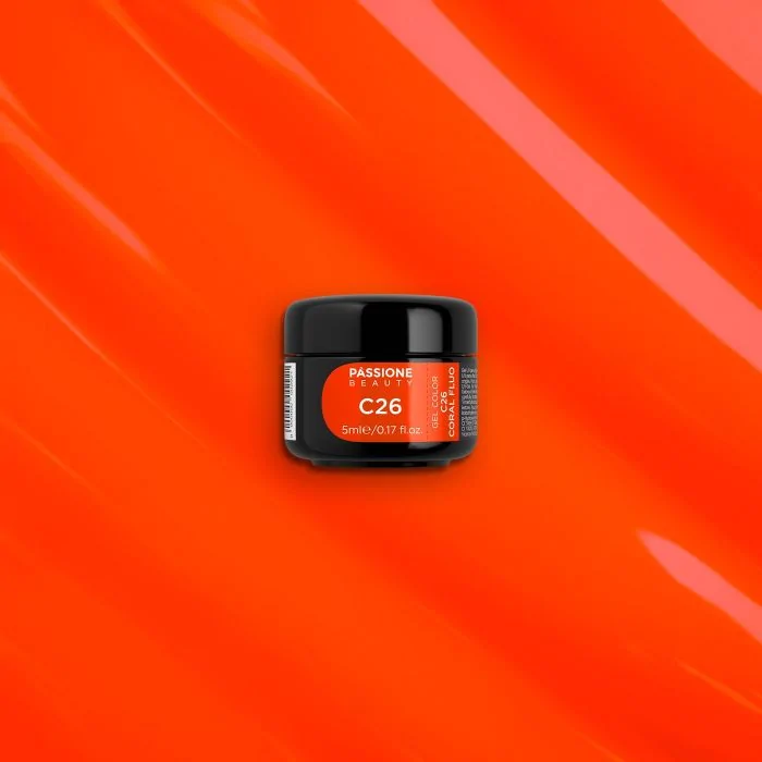 Gel Couleur C26 Coral Fluo - Gelcouleur orange fluo  - détail 3