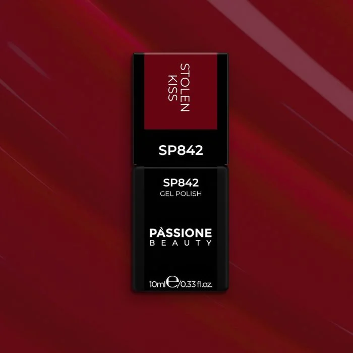 Smalto semipermanente SP842 Stolen Kiss - Colore semipermanente rosso scuro - dettaglio 3