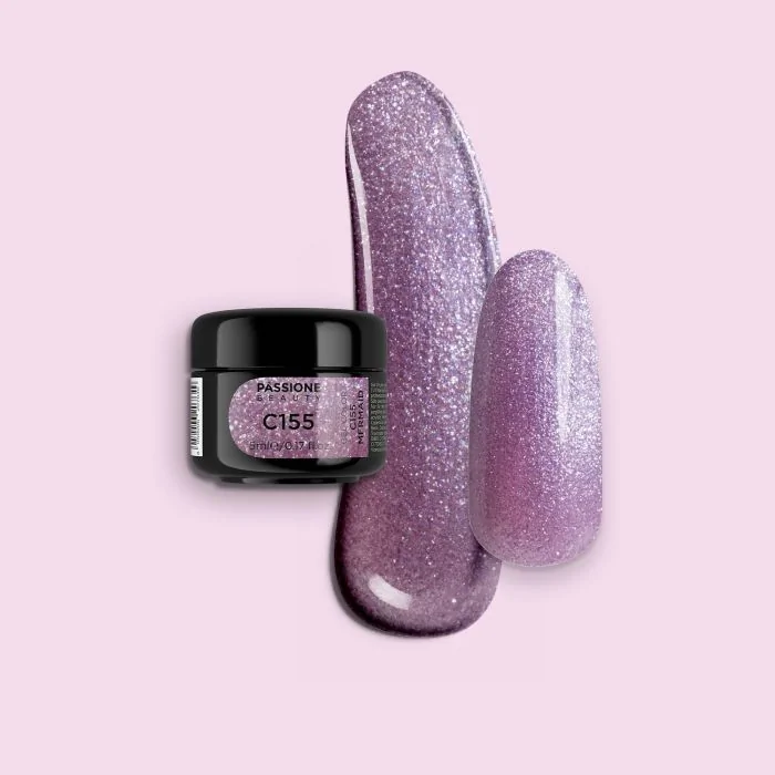 Gel Couleur C155 Mermaid - Gel couleur lilas-glycine métallisé