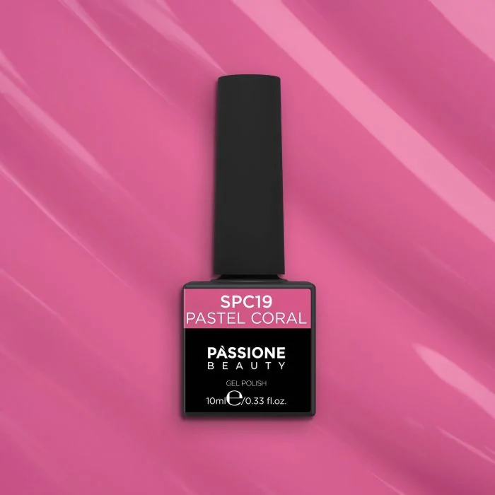Gel Nail Polish GPC19 Pastel Coral  - GPC19 Pastel Coral gel polish, Cherry Red - detail 2