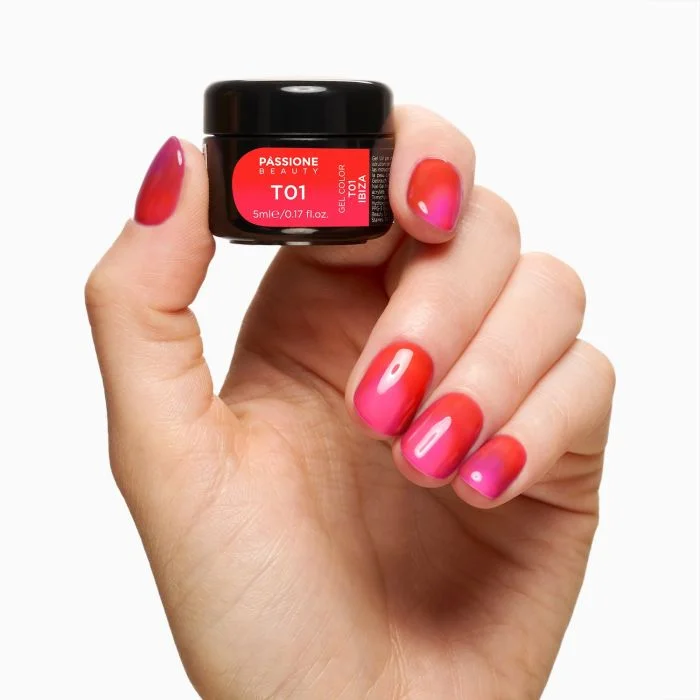 Gel Thermo T01 Ibiza - Gel UV termico rosa-arancione shocking - detail 1
