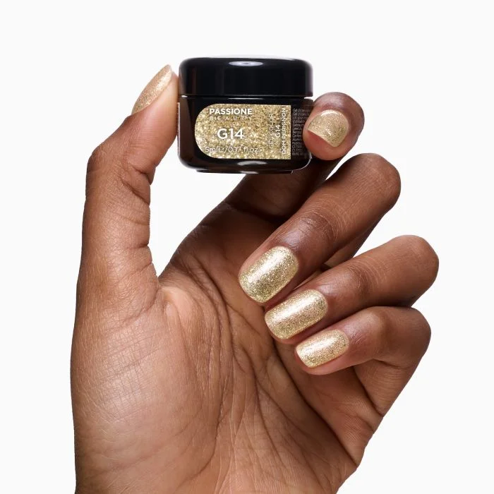 Gel Glitter G14 Dom Perignon - Gel color con purpurina champán  - detalle 3