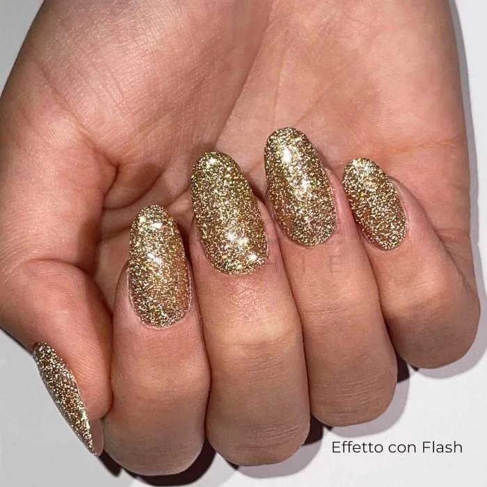 Esmalte Semipermanente EP276 Gold Disco - Esmalte semipermanente glitter oro efecto flash  - detalle 1
