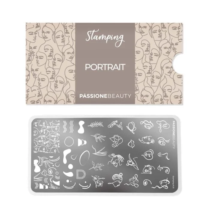 Portrait - Stamping Plate - Nail stamping plate, dedicated to women - detail 1