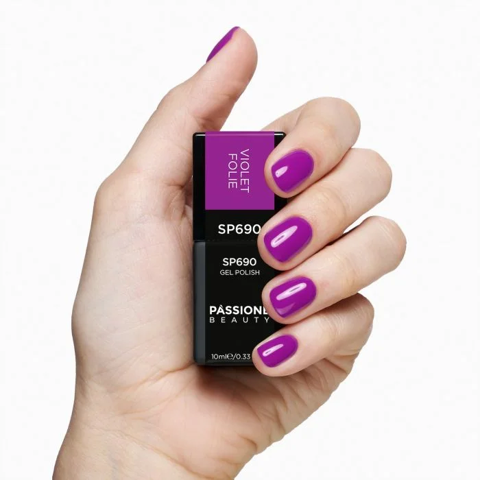 Esmalte semipermanente SP690 Violet Folie - Semipermanente violeta vibrante - detalle 1