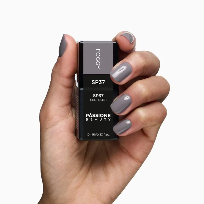 Gel Nail Polish GP37 Foggy - Platinum grey gel polish - detail 3