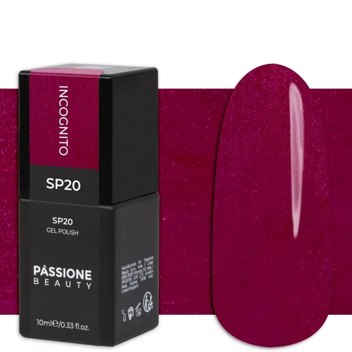Gel Nail Polish GP20 Incognito  - Pearly Fuchsia Gel Polish with micro glitter