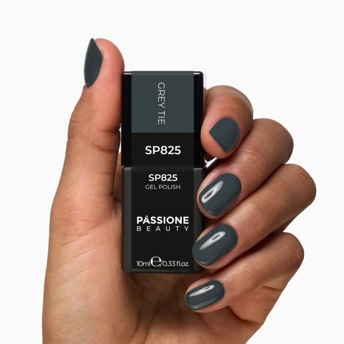Vernis semi-permanent SP825 Grey Tie - Vernis semi-permanent gris foncé - détail 3