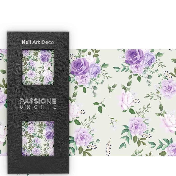 Purple Rose - Transfer Foil - Nail Transfer Foil – lilac and purple roses