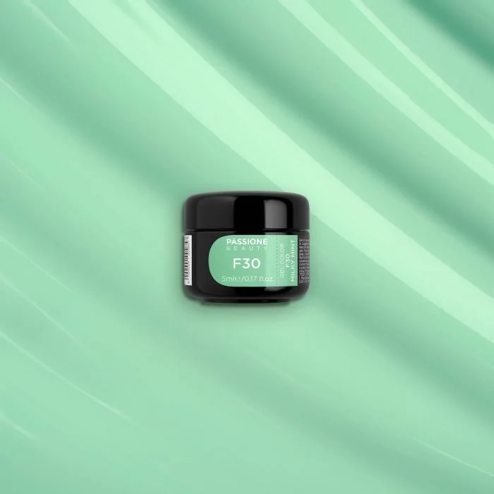 Gel Color F30 Milky Mint - Gel color verde pastel delicado autosellador - detalle 2
