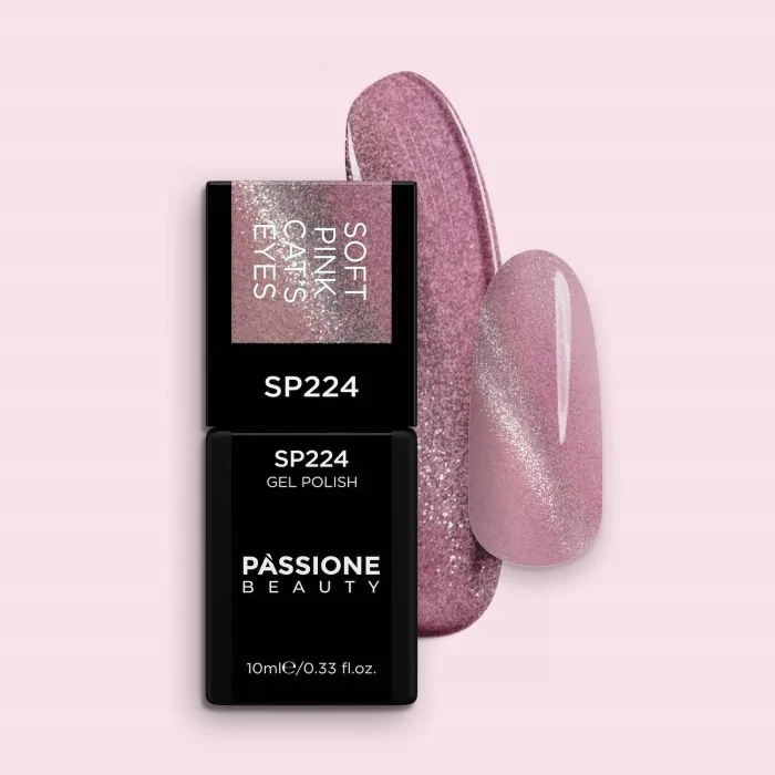Gel Nail Polish SP224 Soft Pink Cat Eye - Pink Gel Polish with Cat Eye Effect