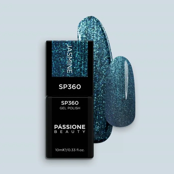 Gel Nail Polish GP360 Jasmine  - Metallic Turquoise Gel Polish 
