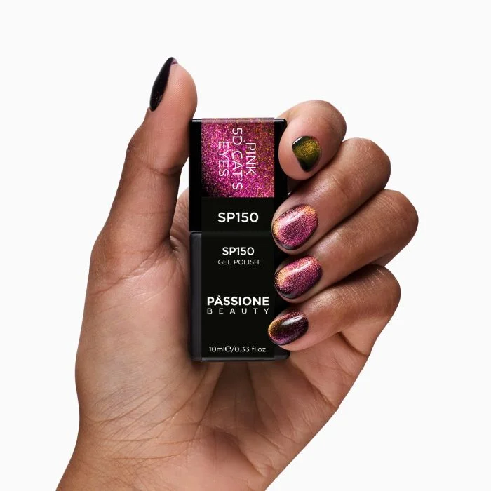 Gel Nail Polish SP150 Pink 5D Cat Eye - Coral Pink Gel Polish with Cat Eye Effect - detail 3