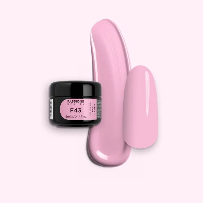 Gel colour F43 Candy - Pastel PinkSelf-sealing UV Gel Colour