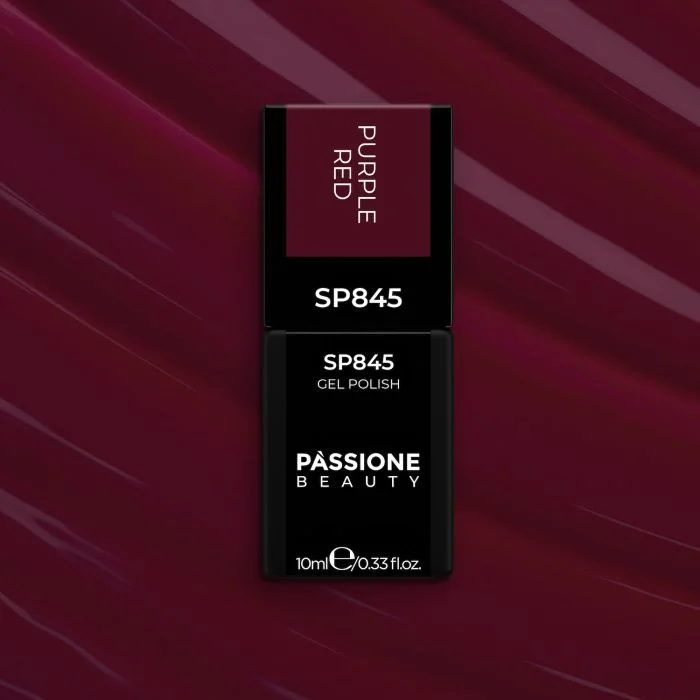 Smalto semipermanente SP845 Purple Red - Colore semipermanente rosso magenta scuro - dettaglio 2