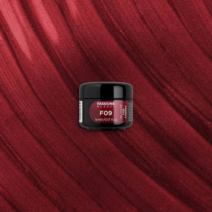 Gel Color F09 Cherry - Gel color burdeos brillante autosellante  - detalle 3