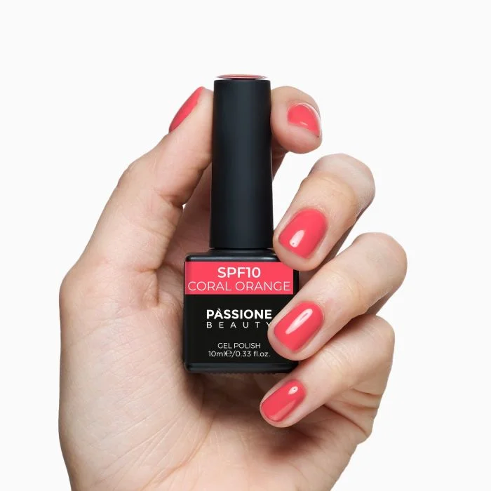 Gel Nail Polish GPF10 Coral Orange  - GPF10 Coral Orange gel polish, sweet coral orange - detail 2