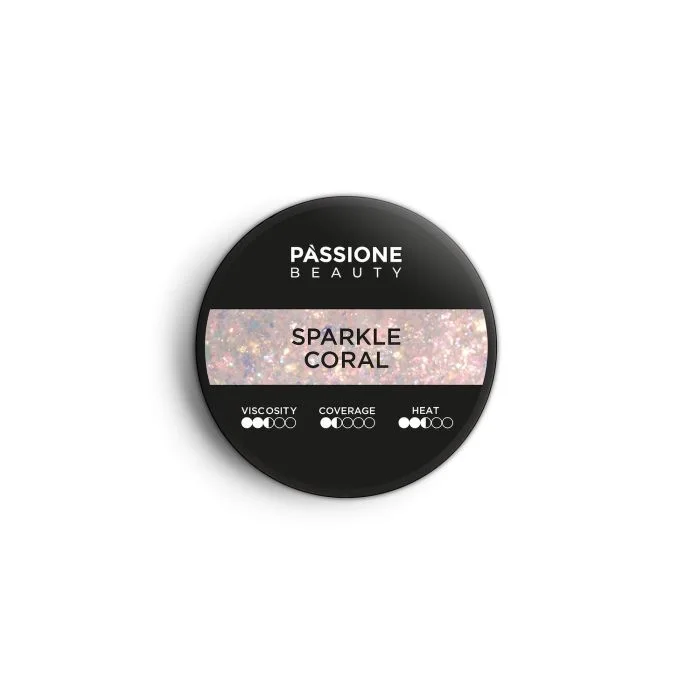 Sparkle Coral 15 ml - Builder Gel selbstnivellierend Koralle mit changierendem orangenen und goldenen Glitzer - Detail 2