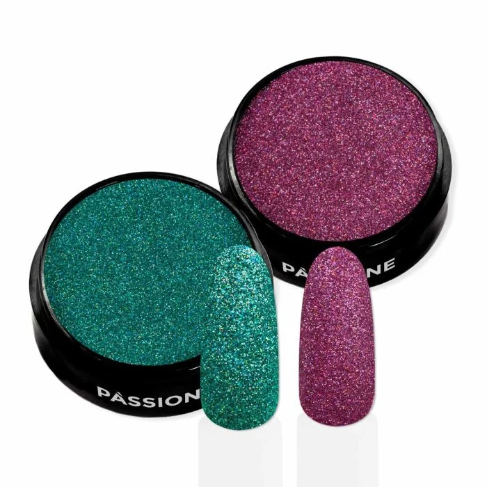 Esmeralda Glitter - Emerald green and cyclamen nail glitter