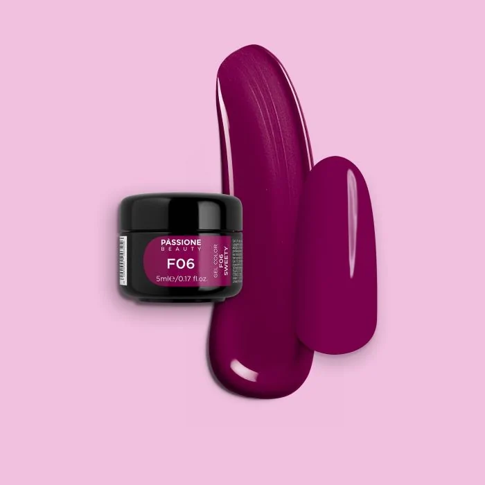 Gel Color F06 Sweety - Gel color fucsia oscuro autosellante 