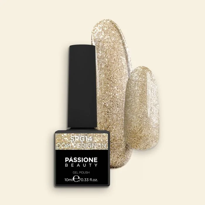 Esmalte Semipermanente EPG14 Dom Perignon - Esmalte semipermanente EPG14 Dom Perignon, champán con microbrillos