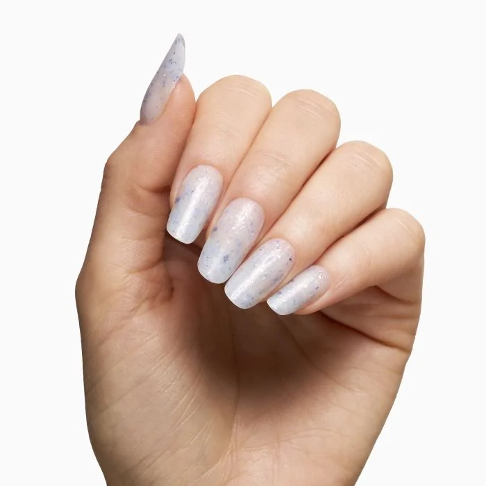 Marble Lavender Flakes 15 ml - Gel de construction auto-égalisant blanc laiteux avec flakes lilas et micro-flakes holographiques - détail 5