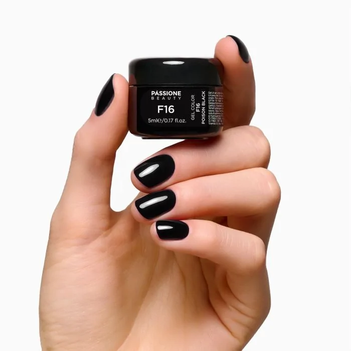 Gel colour F16 Poison Black - BlackSelf-sealing UV Gel Colour - detail 3