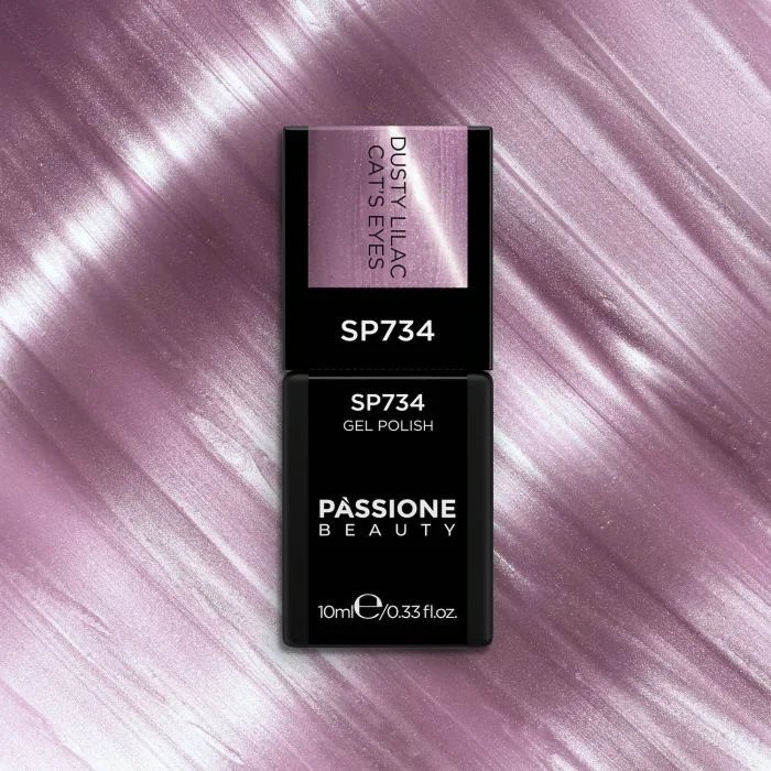 Gel Nail Polish SP734 Dusty Lilac Cat Eye - Deep Lilac Gel Polish with Cat Eye Effect - detail 3