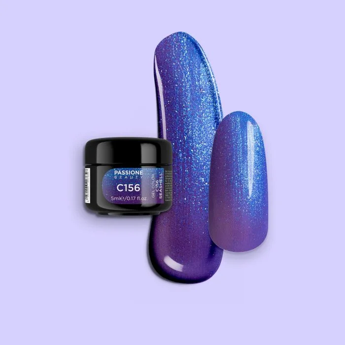 Gel Couleur C156 Seashell - Gel couleur violet métallisé