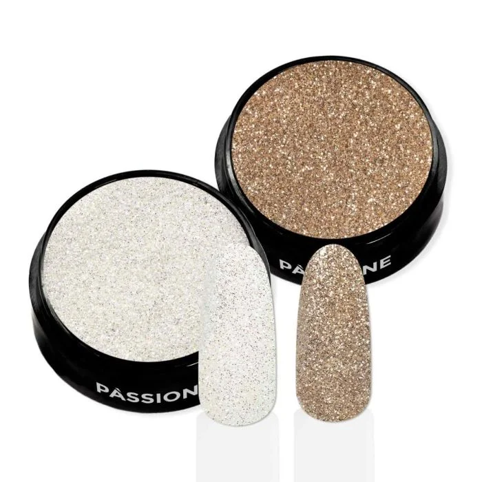 Moondust Glitter - Platinum and silver-white nail glitter
